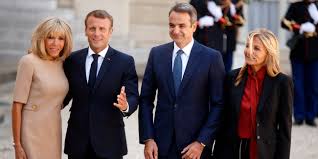 Kiriakos Mitsotakis and Emmanouel Macron